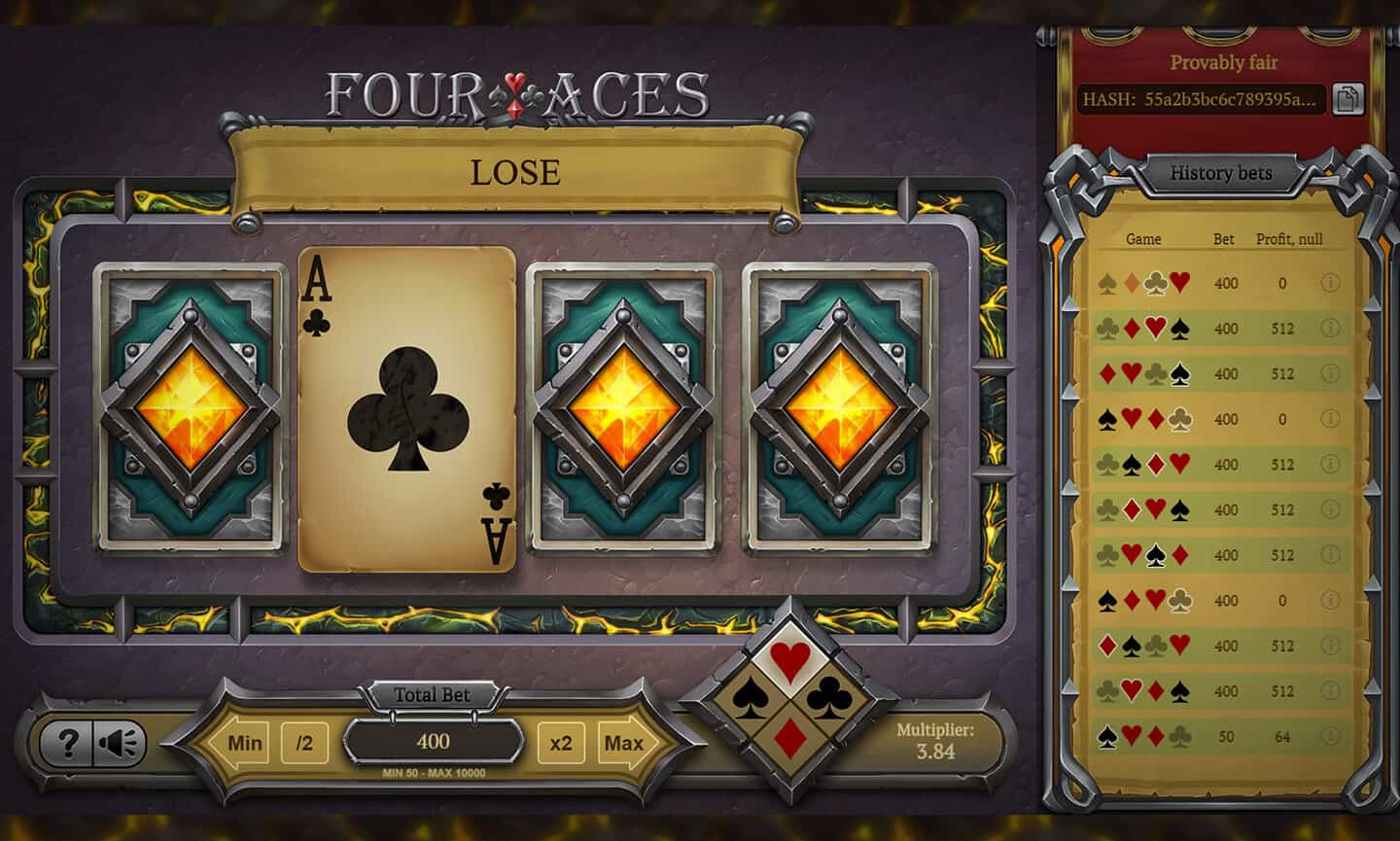 FOUR ACES สล็อต XO สล็อตค่าย evoplay เกม สล็อต xo