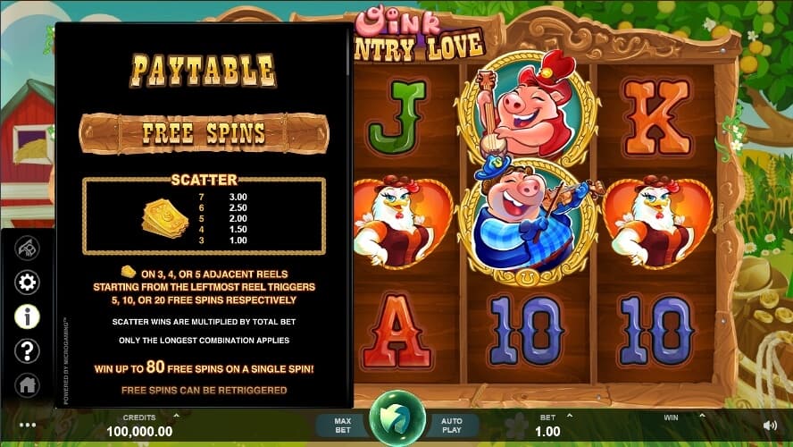 Oink Country Love สล็อต Microgaming จาก slotxo ฝาก 10 บาท รับ 100