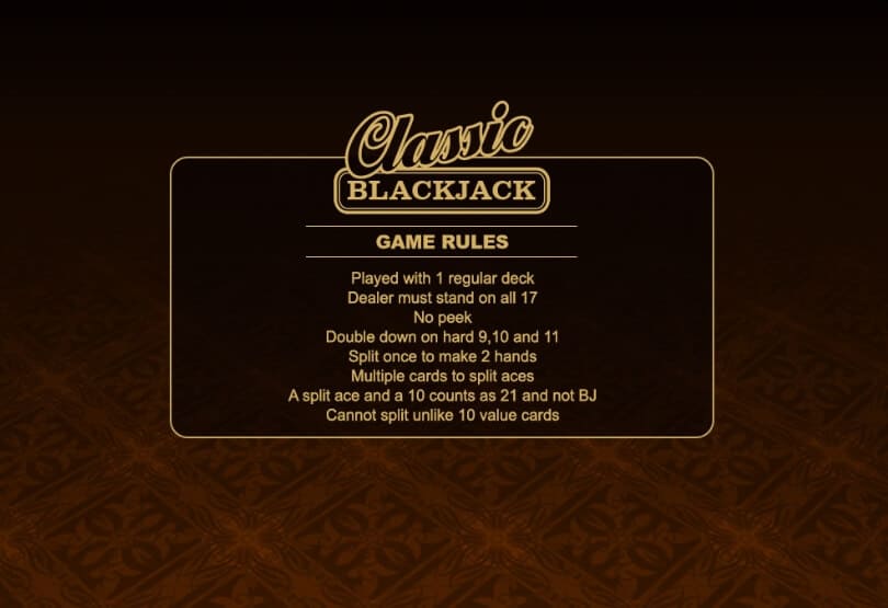 Classic Blackjack Gold Series  สล็อต Microgaming จาก slotxo เล่นผ่านเว็บ