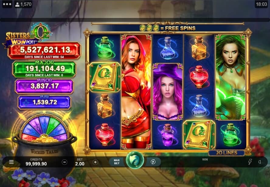 Sisters of Oz WOW Pot สล็อต Microgaming จาก slotxo แจกเครดิตฟรี