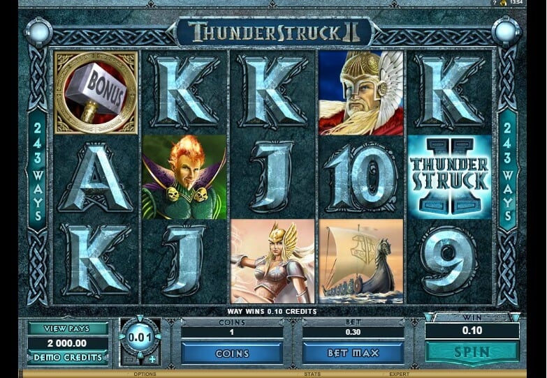 Thunderstruck II สล็อต Microgaming จาก slotxo888