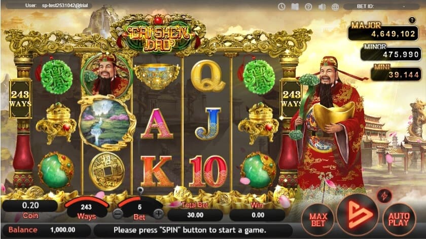 Cai Shen Dao สล็อต เว็บตรง SimplePlay เกม สล็อต xo