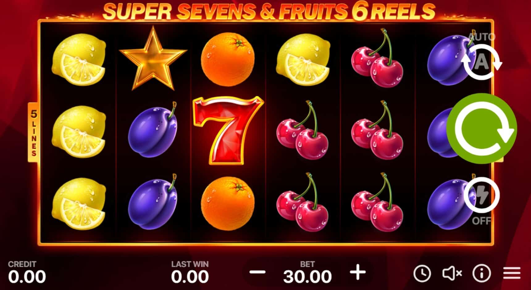 5 Super Seven & Fruits 6 Reels ค่าย booongo เว็บ สล็อต เว็บตรง SLOTXO จาก สล็อต 888