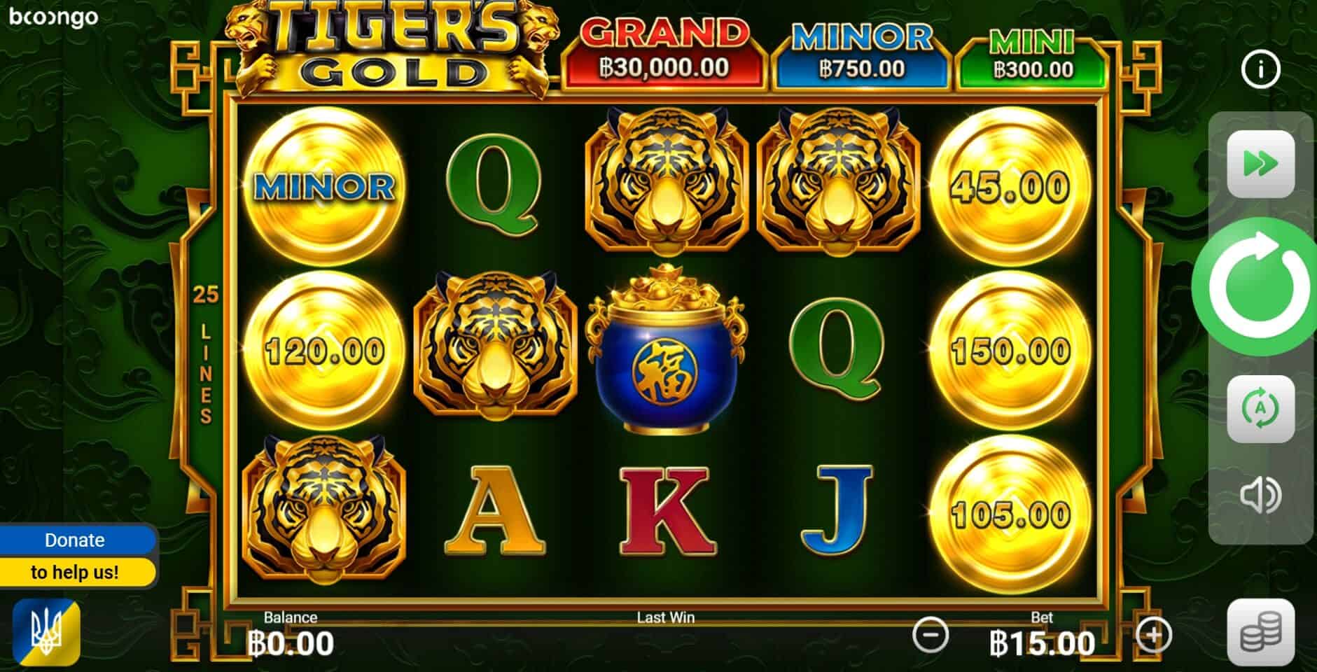 Tiger's Gold ค่าย booongo เว็บ สล็อต เว็บตรง SLOTXO จาก สล็อต xo