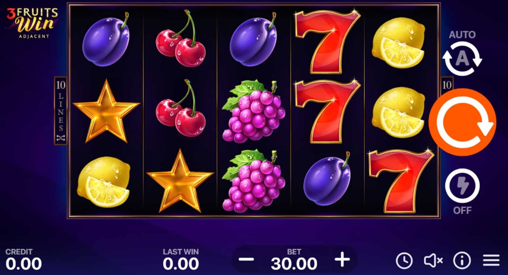 3 Fruits Win 10 Lines ค่าย booongo เว็บ สล็อต เว็บตรง SLOTXO จาก slotxo168