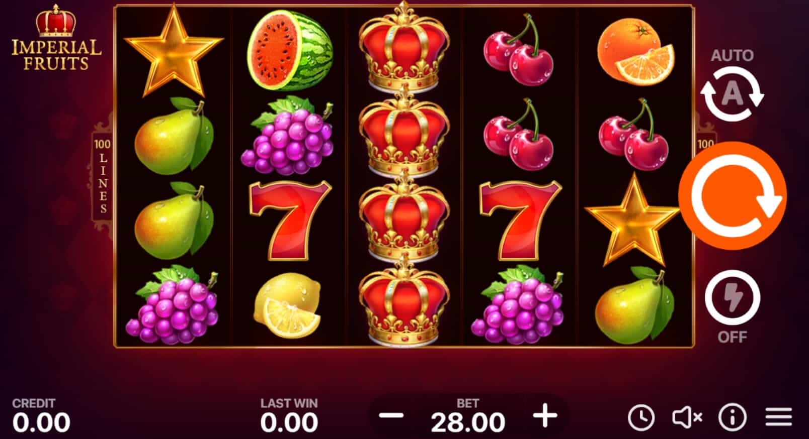 Imperial Fruits 100 Lines ค่าย booongo เว็บ สล็อต เว็บตรง SLOTXO จาก slotxo download