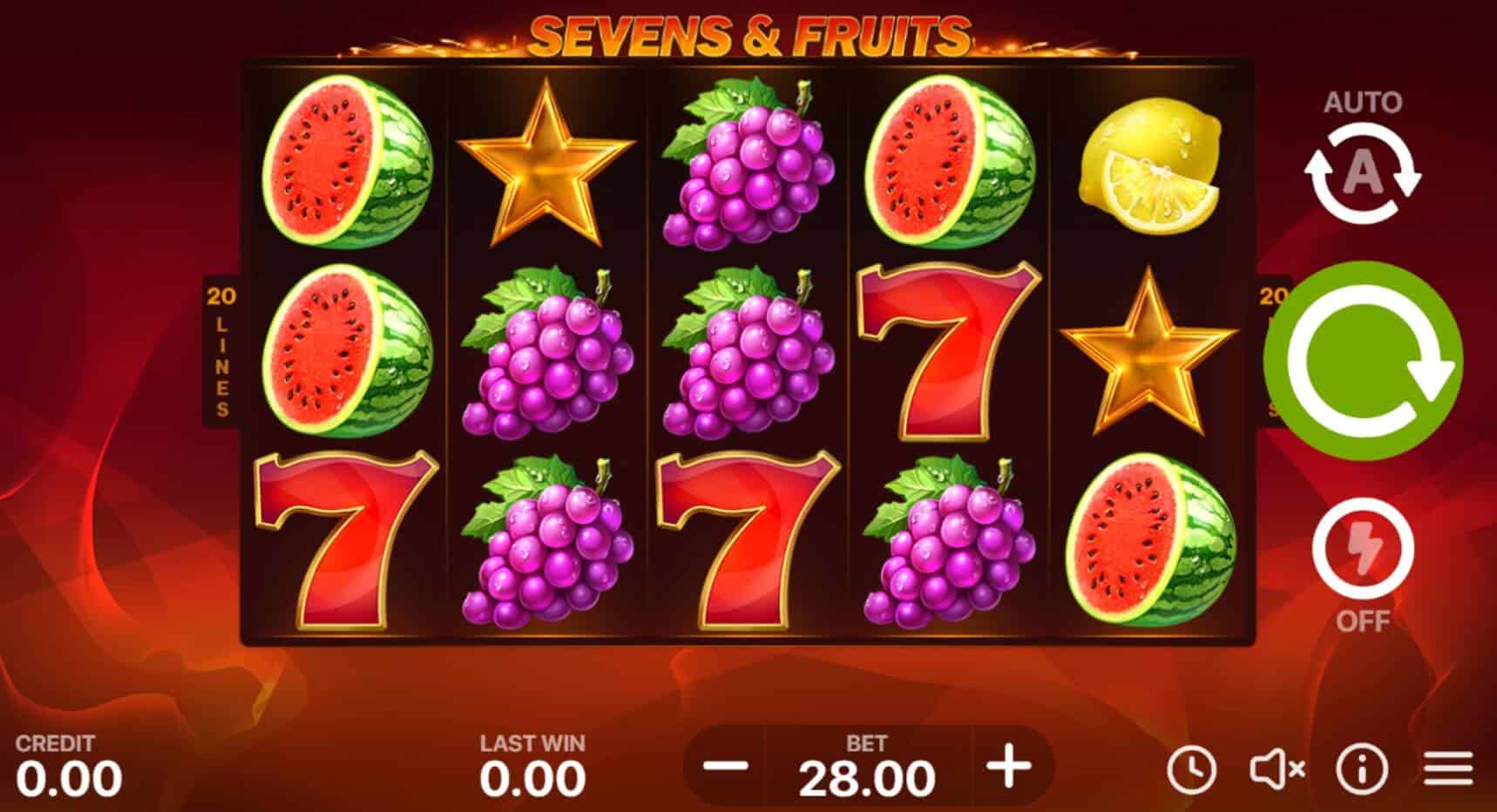 Sevens & Fruits 20 Lines ค่าย booongo เว็บ สล็อต เว็บตรง SLOTXO จาก slotxo download