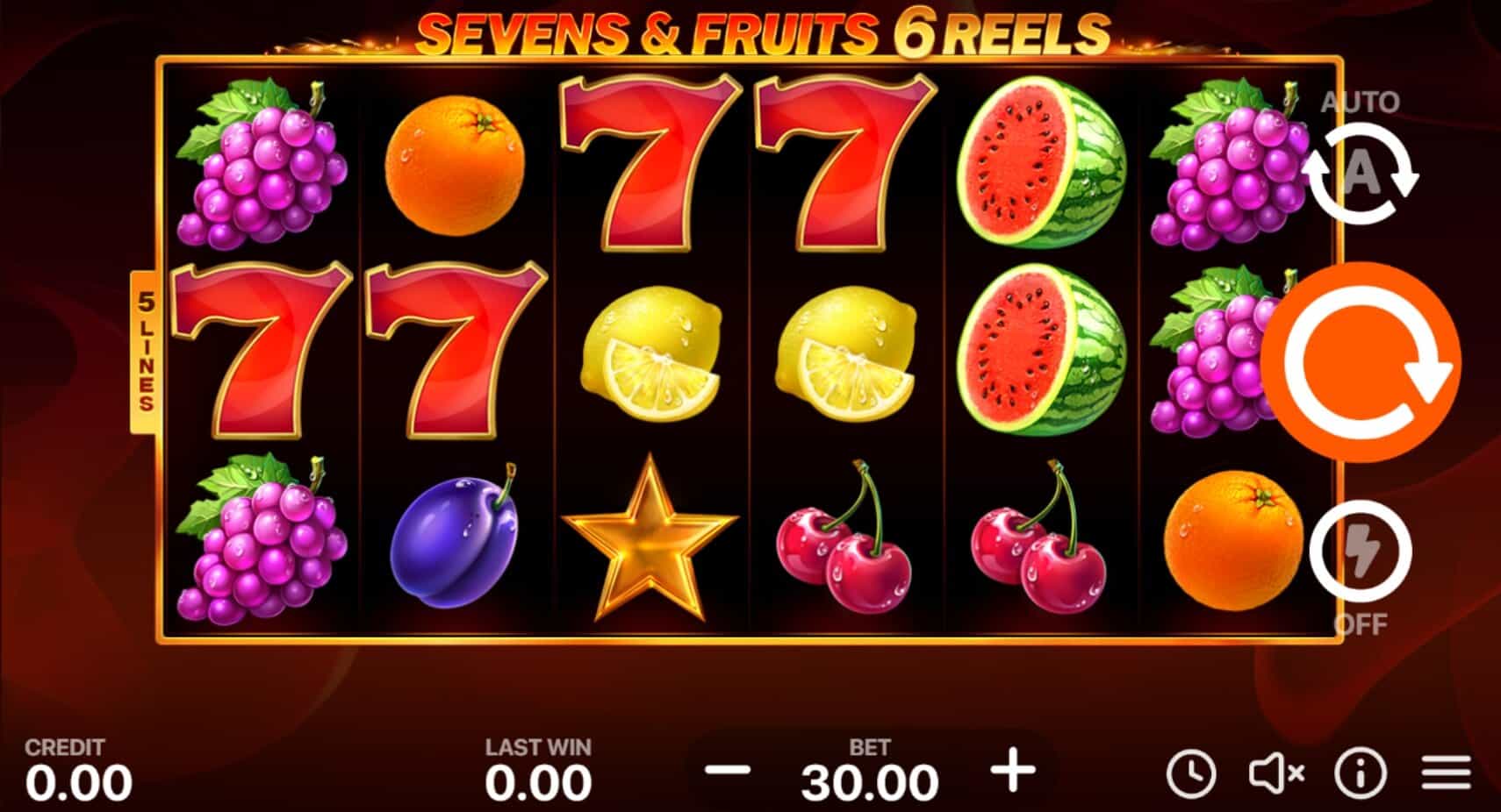 Sevens & Fruits 6 Reels ค่าย booongo เว็บ สล็อต เว็บตรง SLOTXO จาก slotxo download