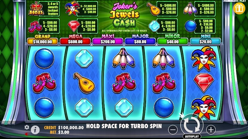 Joker’s Jewels Cash ค่ายเกม Pragmatic Play จากทาง slotxo 168