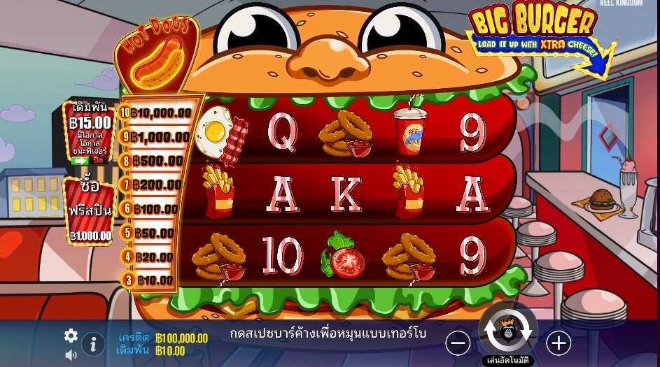 Big Burger Load it up with Xtra cheese ค่ายเกม Pragmatic Play จากทาง xo666 slot