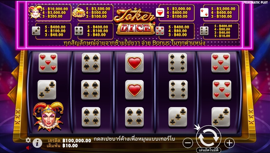 Joker Jewels Dice ค่ายเกม Pragmatic Play จากทาง slotxopg