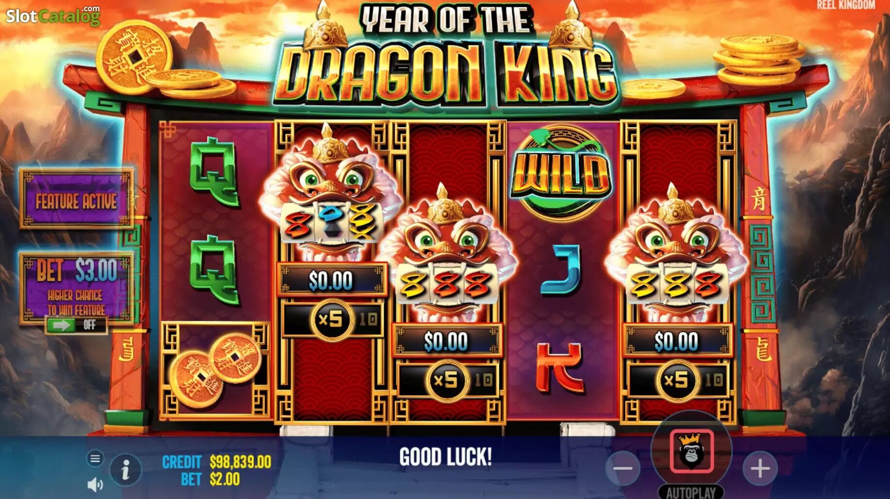 Year of the Dragon King ค่ายเกม Pragmatic Play จากทาง xo slot z