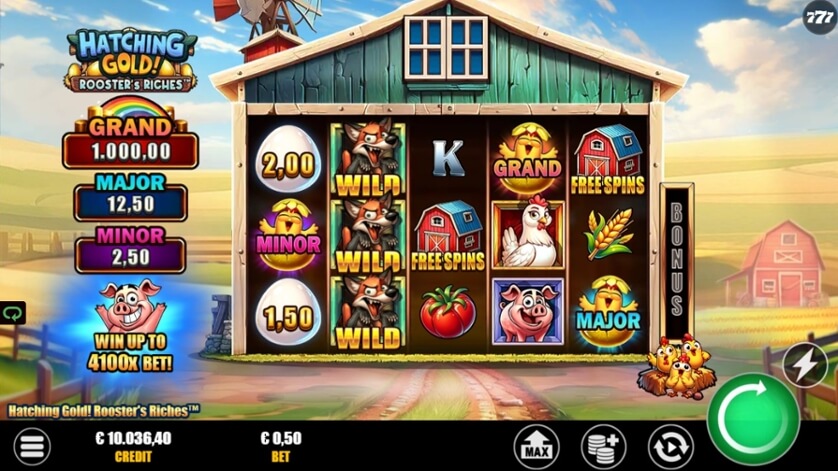 Hatching Gold! Rooster's Riches จากค่าย Microgaming เว็บ slotxo xo