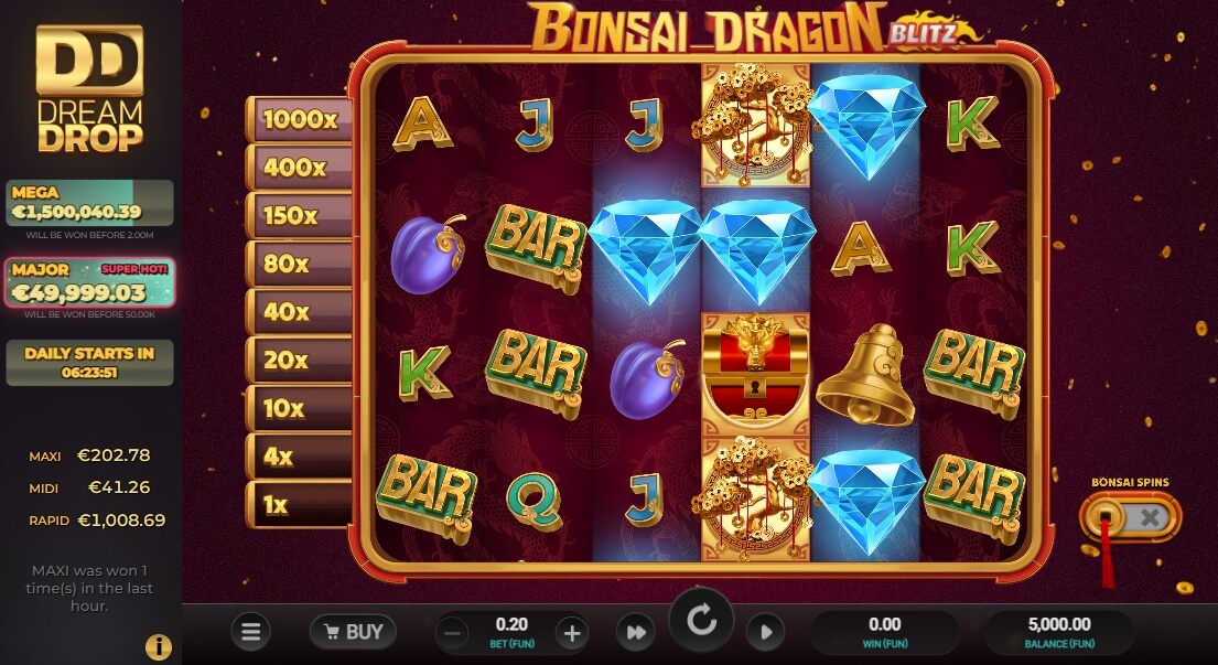 Bonsai Dragon Blitz Dream Drop ค่าย Relax Gaming จากเว็บ slotxo666