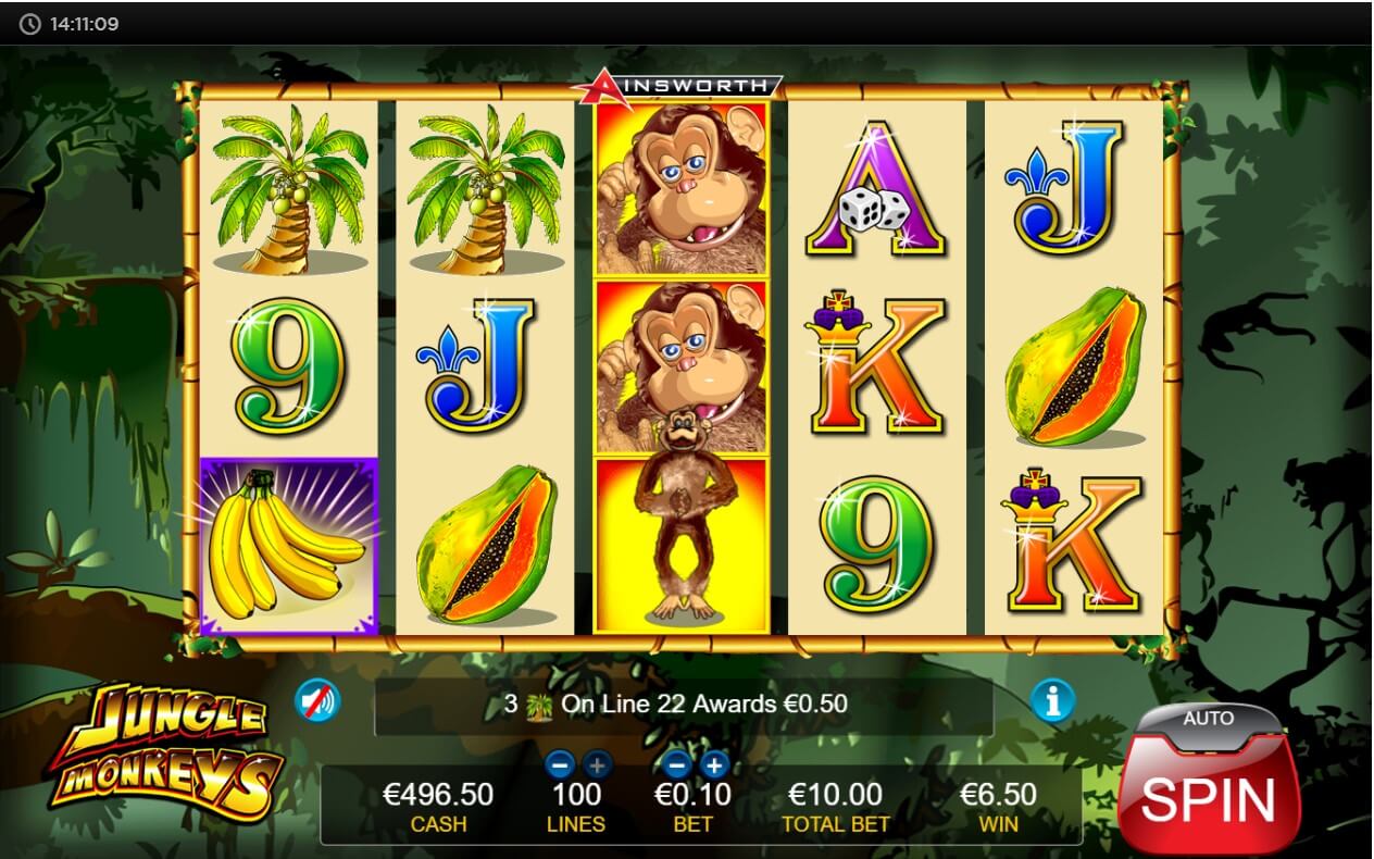 Jungle Monkeys จากค่าย Microgaming เว็บ SLOTXO678